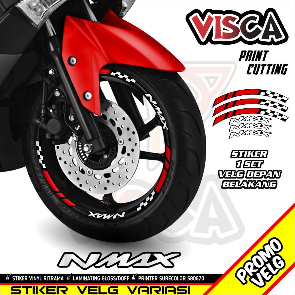 Stiker Velg List Velg Motor Cutting Sticker Velk All Nmax Variasi Racing Flag