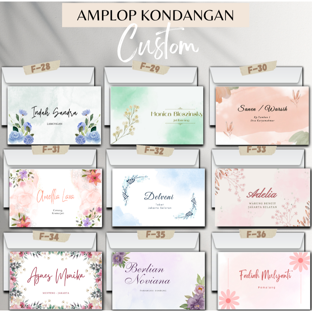 

Amplop kondangan custom kekinian aesthetic
