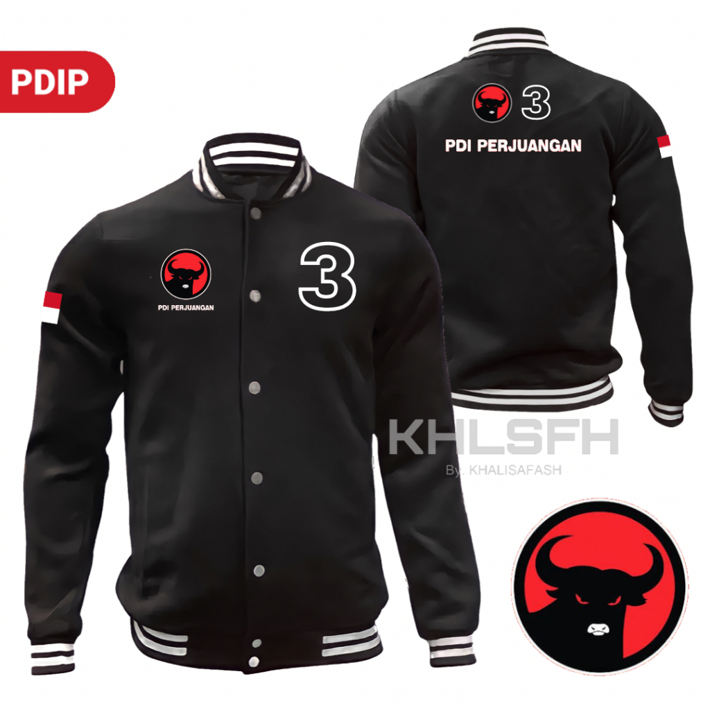JAKET PDI PERJUANGAN / JAKET VARSITY PDIP TERBARU