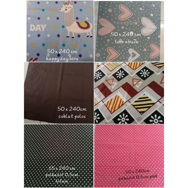 Bahan kain seprei 50x240cm