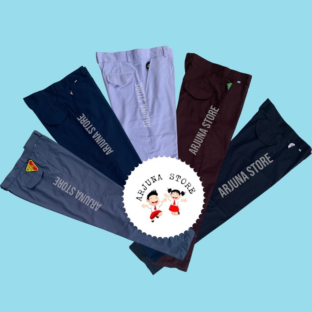 Celana panjang Sekolah Smp Sma biru abu hitam coklat pramuka osis