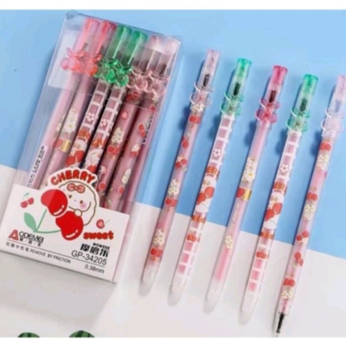 

ODEMEI!! CHERRY SWEET Erasable Pulpen Lucu Arti nya Pena Yang Bisa Di Hapus Atau Hilangin Tinta Pada Pul Pen Hitam Eras Ble DiHapus Bolpen Mainan Permainan Lama jadul Main dulu Anak Kecil Harga murah laris Viral Warna Pink Alat Tulis Sekolah Kantor SET