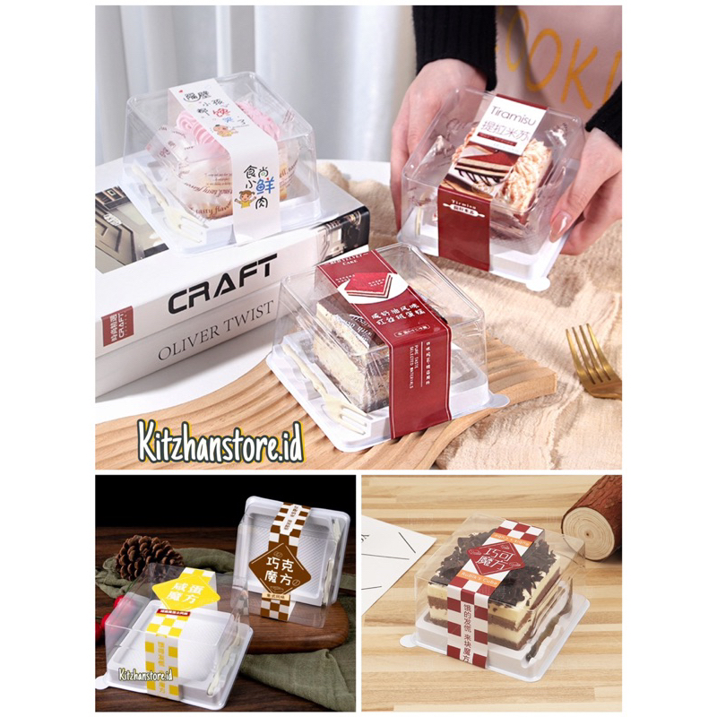 10pcs korean dessert tray Kotak  box mika mini cake box korean cake dus mika kue