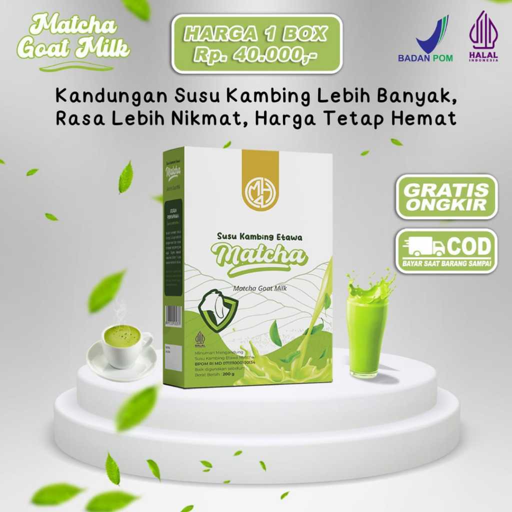 

Susu Kambing Etawa Matcha Goat Milk 200 gram herbal pernapasan