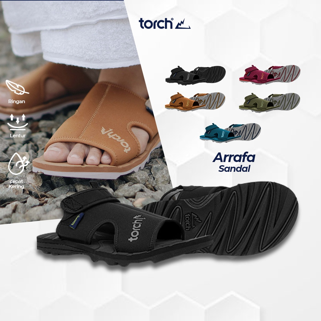 Sandal Travel Casual Torch Arrafa / Sandal Umroh / Sandal Haji / Sandal Pria / Sandal Outdoor