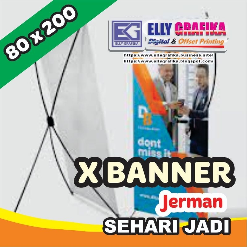 X banner jerman ukuran 80 x 200