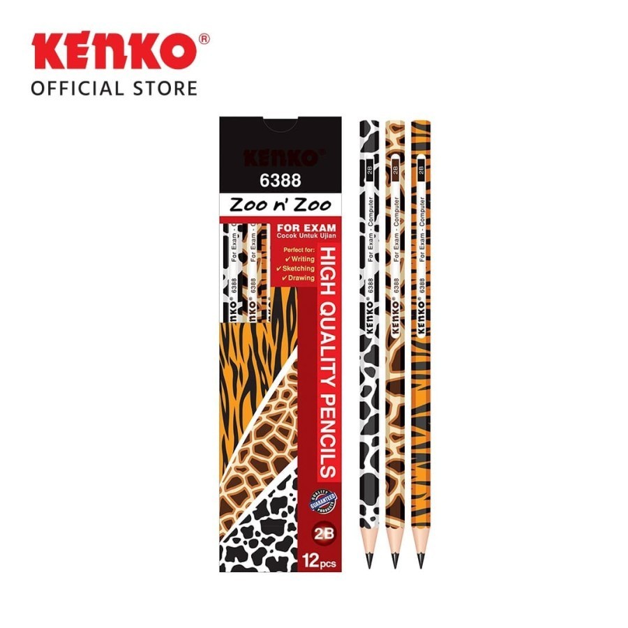 

12 pcs KENKO PENCIL 2B-6388 Zoo N Zoo murah Mix Color