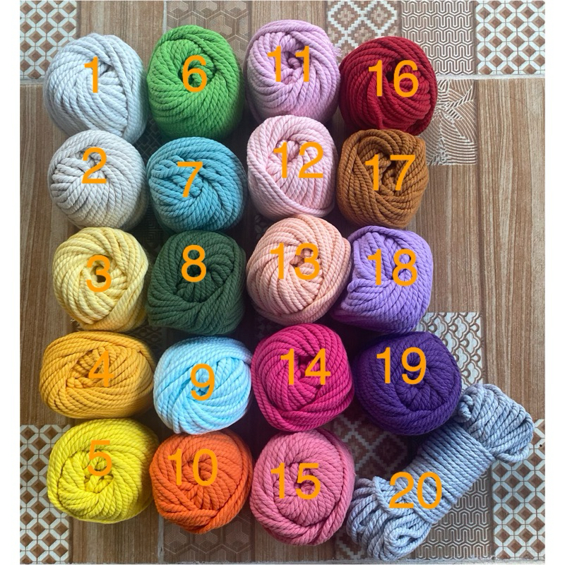 Benang katun macrame 4mm / Tali Macrame 4mm