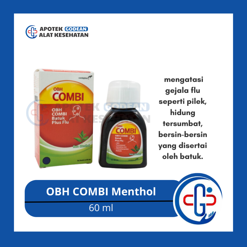 OBH COMBI 60 / 100 ml SIRUP Obat Batuk Pilek Panas Demam Plus Flu Dahak Kering Syrup Combi Kombi obh