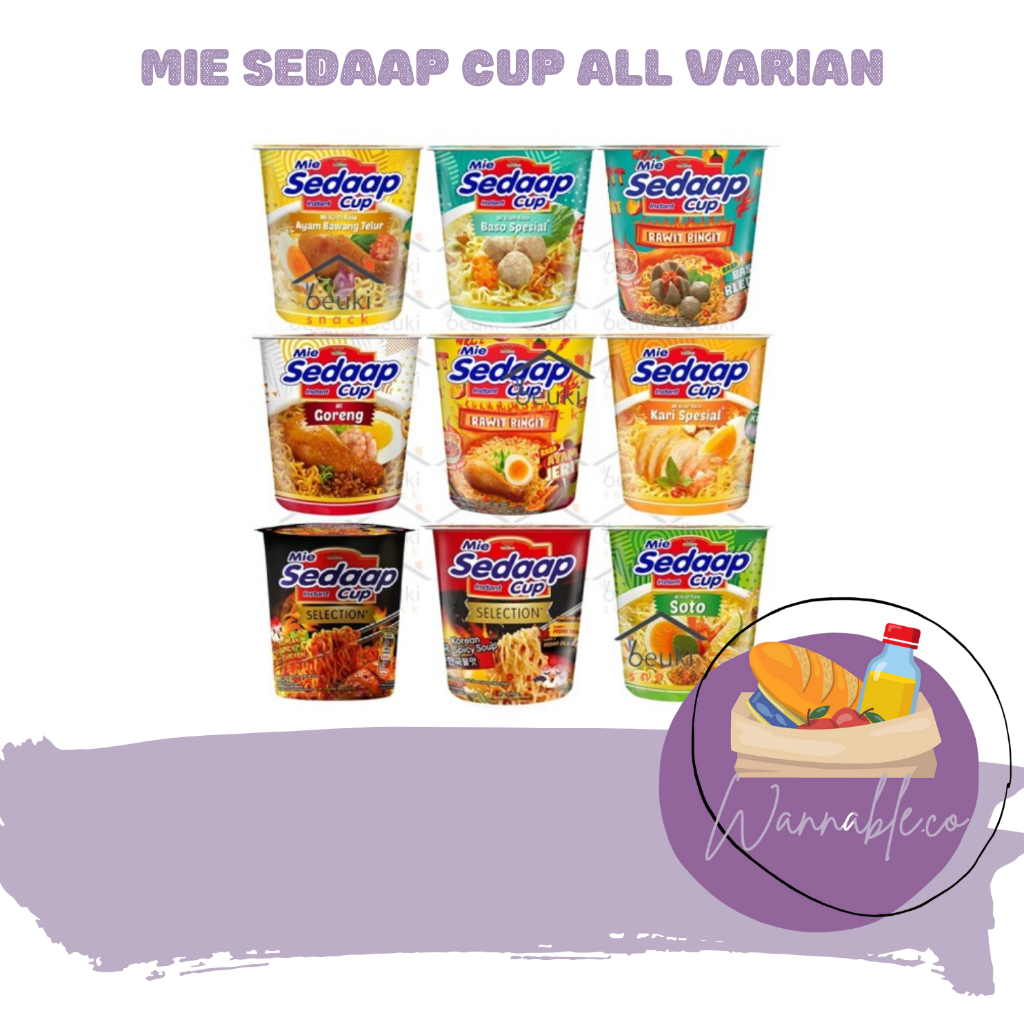 

MIE SEDAAP CUP ALL VARIAN SEDUH AIR PANAS