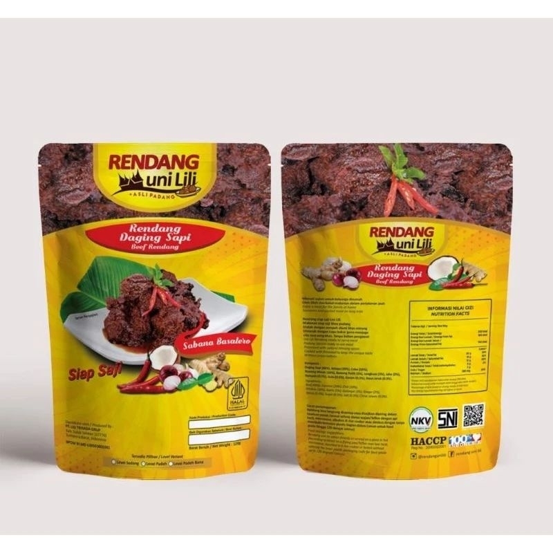 

RENDANG DAGING 150gr - ASLI PADANG RENDANG UNI LILI MD BPOM HALAL MUI SNI