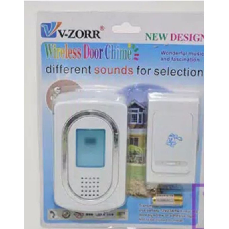 Wireless Door Chime V ZORR Bel Pintu Tanpa Kabel / Bel pintu werless ( pakai baterai aa)