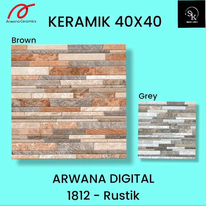 Keramik lantai 40x40 Arwana Digital 1812 - Rustik/kasar