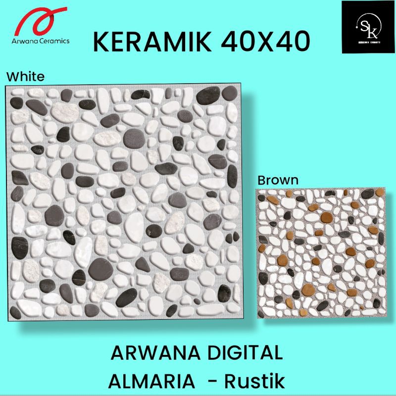 Keramik lantai 40x40 Arwana Digital Almaria - Rustik/Kasar