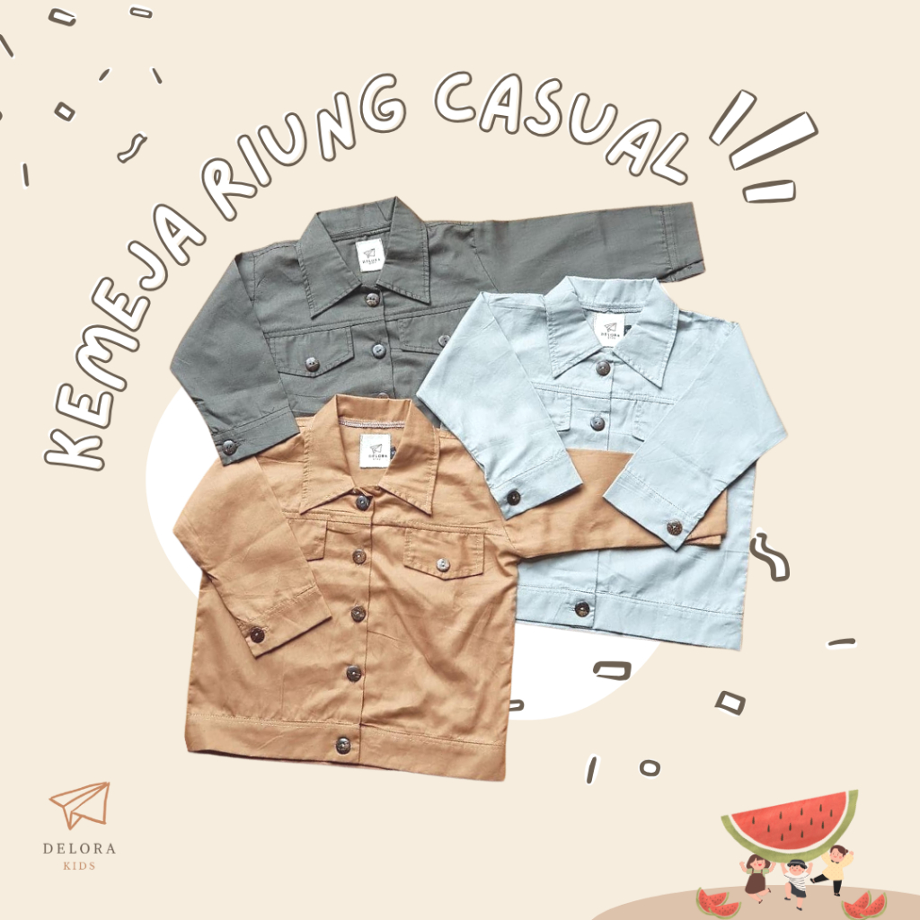 Kemeja Anak - Riung Casual Shirt ( Kemeja Anak Laki Laki dan Kemeja Anak Perempuan - Baju Anak Laki 