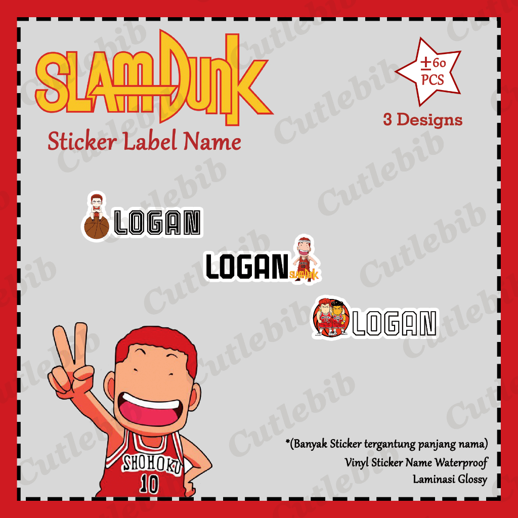 

Stiker Nama Anak - Label Name Anak - Slam Dunk