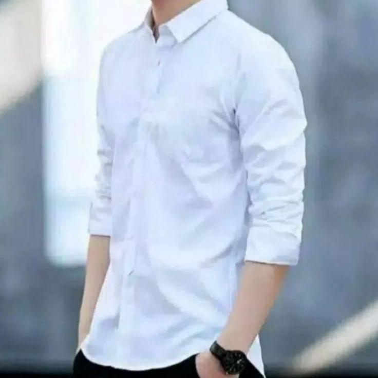 Tertarik2y2Xm PROMO (COD)  PUTIH KANCING PUTIH Kemeja Pria Lengan Panjang Sage Green Soft Green Hita