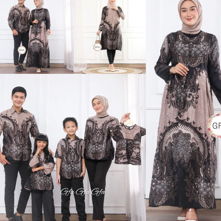 Diskon Spesial0r5Qf COD Set Baju Batik Gendhis Couple Keluarga Gamis Couple Sarimbit Keluarga Pasang