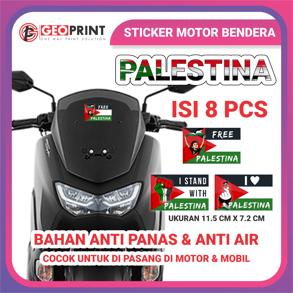 

STICKER BENDERA PALESTINA OUTDOOR BAHAN ANTI AIR DAN ANTI PANAS ISI 8 PCS