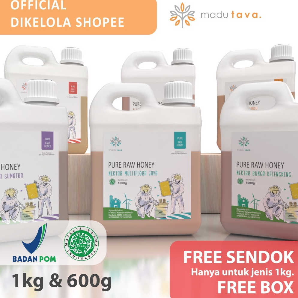 

7.7 BRANDS FESTIVAL Madu Asli Murni Tava Grade A Variant Nektar 100% Alami Pure Natural Raw Honey