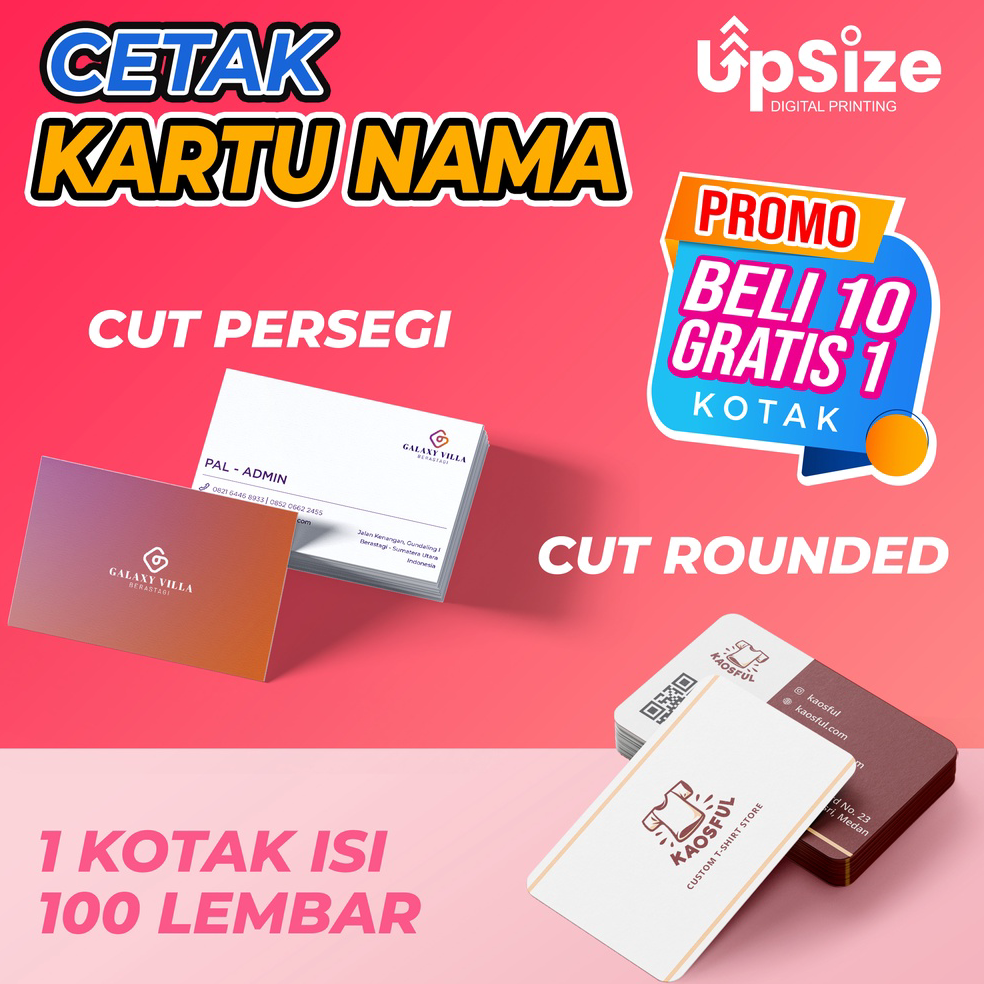 

1.1 Terlaris CETAK KARTU NAMA 1 SISI / 2 SISI BAHAN ART CARTON 260 + KOTAK ( MURAH )