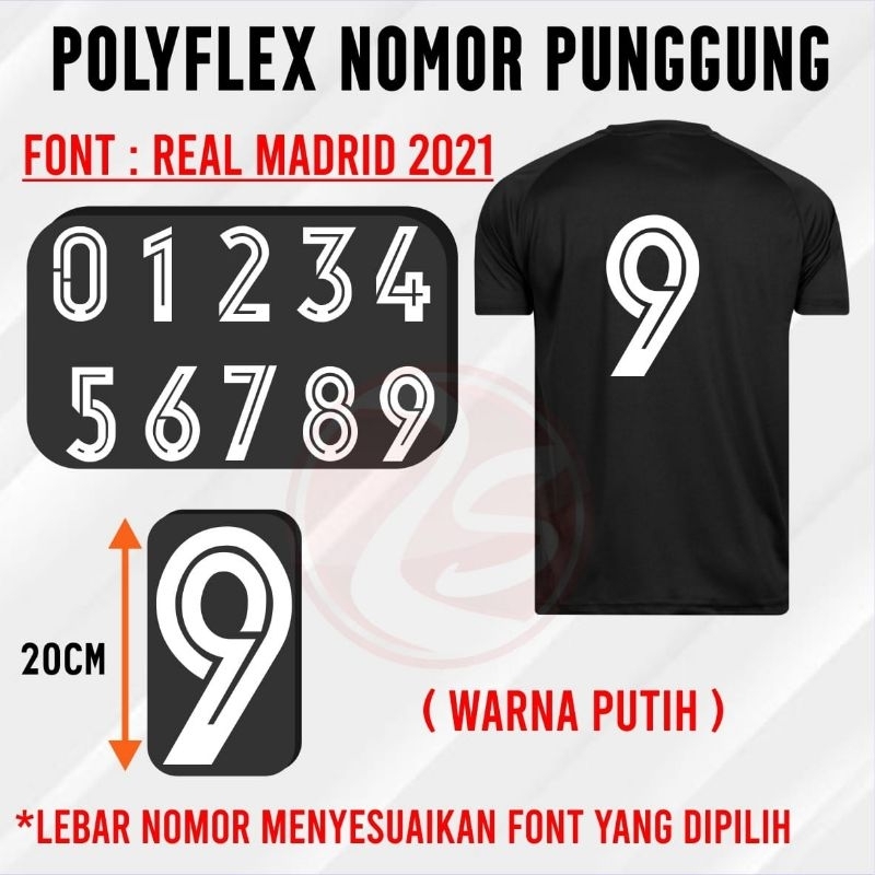 

Stiker nomor punggung jersey sepak bola futsal voli nomor punggung satuan per angka polyflek nomor punggung baju olahraga angka warna putih