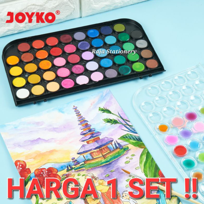 

6.6 BRANDS FESTIVAL Joyko Watercolour Set Art 16 28 36 48 Colours / Alat Cat Air Joyko Melukis Mewarnai Block Kering Warna WC-3