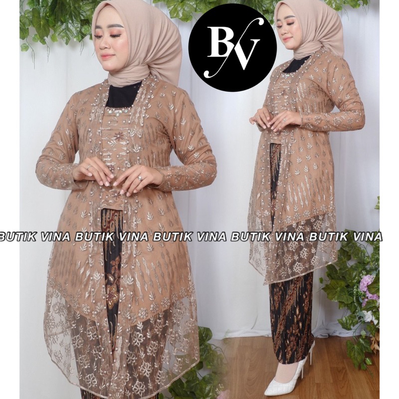 SET KEBAYA MODERN KUTU BARU TUNIK / KEBAYA TUNIK TILE KUTU BARU