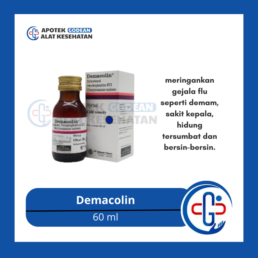 Demacolin sirup 60 ml ( meredakan demam, pusing & pilek anak )