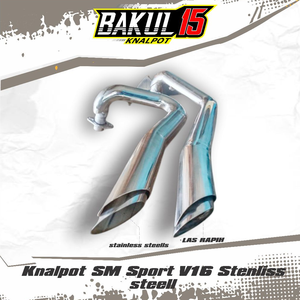 Knalpot SM Sport V16 Stenliss steell