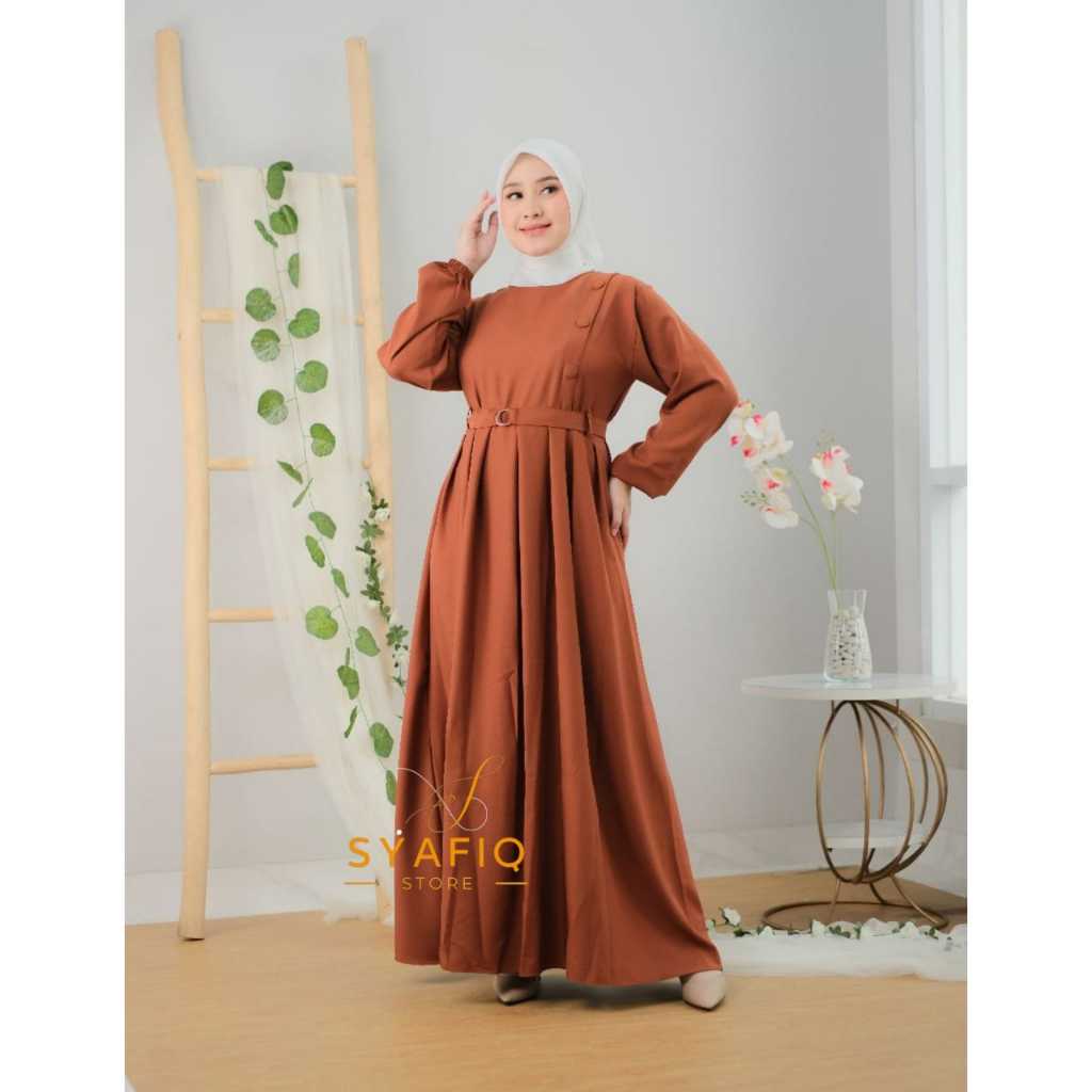 Gamis wanita terbaru 2021 Gamis remaja terbaru kekinian modern 2023 wanita dress arumi maxy syari-Teracota
