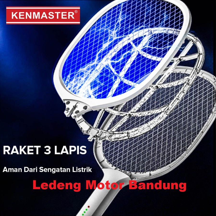 Kenmaster Raket Nyamuk Listrik KM108 Smart Control Electric Lampu LED Sinar UV