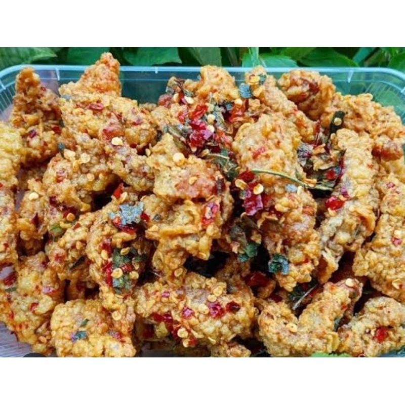 

[COD] Kulit Ayam Crispy Extra Pedas Daun Jeruk 240gr / SantapanKuliner19