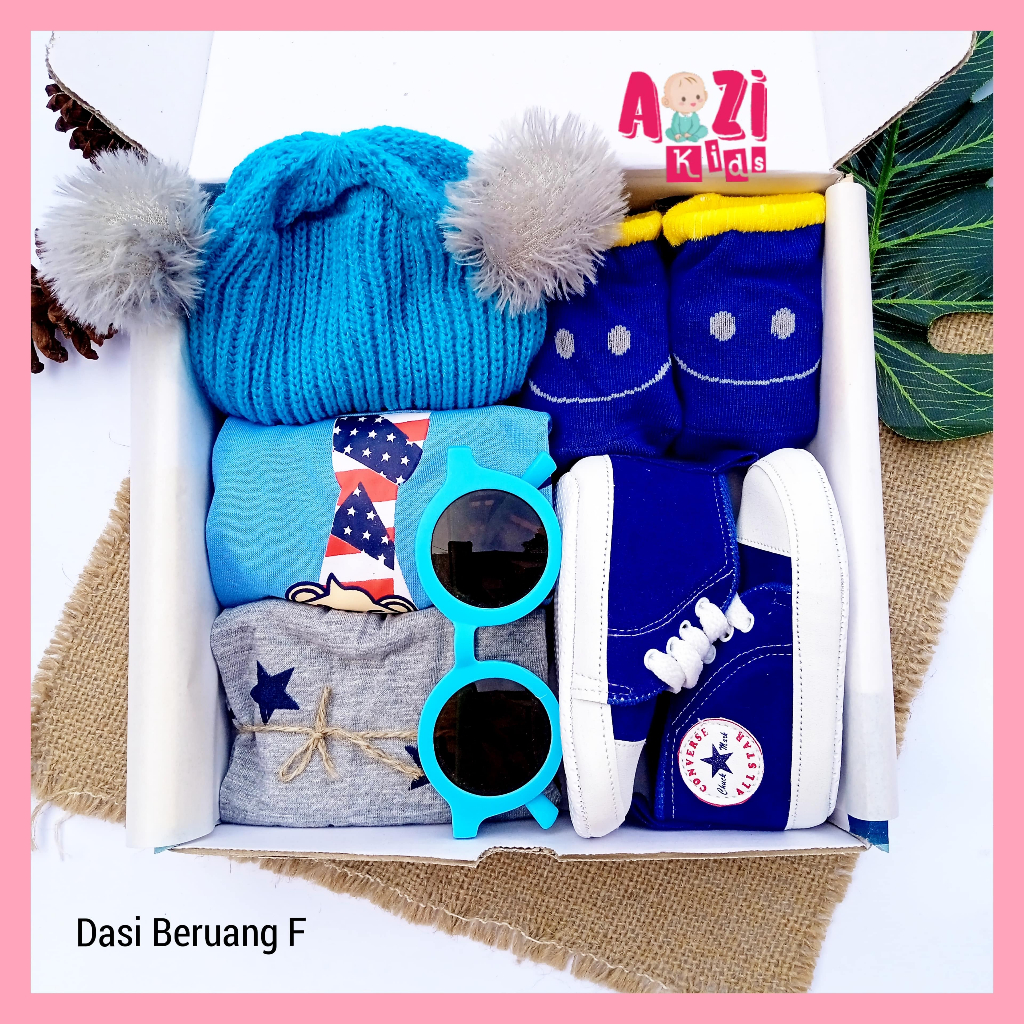 SETELAN BAJU BAYI COWOK LAKI LAKI / gift box hampers parcel kado bayi lahiran / setelan baju bayi co