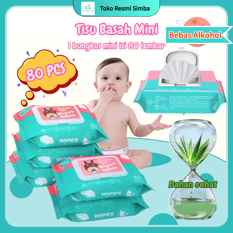 Tisu basah bayi / Tisu non alkohol / tisu tanpa pewangi 80s tissue basah bayi pure baby wipes non pe