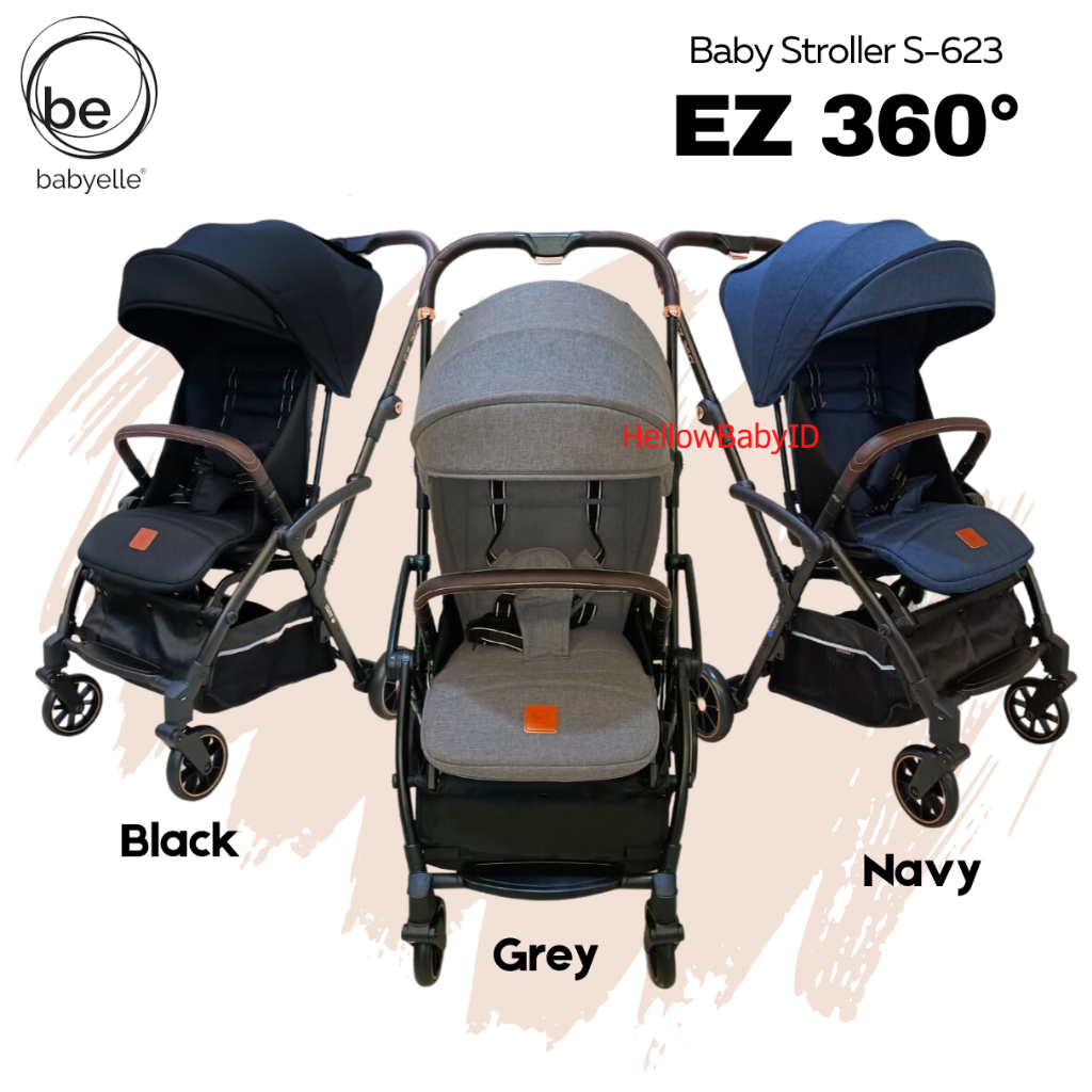 TERBARU Baby Stroller Newborn sampai 22 KG Babyelle EZ 360 derajat Travel Size Ada Tas Bisa Hadap Pe