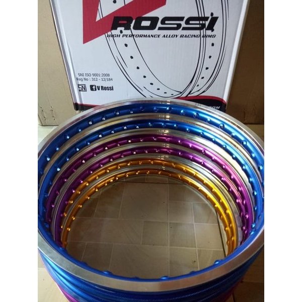 VELG ROSSI ROSSY WM 2 TONE 140 160 RING 17 BLACK SILVER BLUE BIRU PURPLE UNGU ORIGINAL R17 R 17 RING