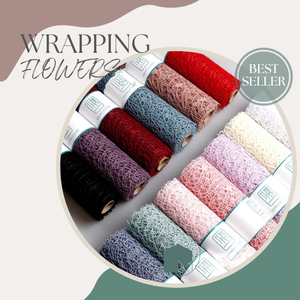 

Spider Mesh Wrapping Net Flower wrap cellophane kertas wrap roll Wrapping bouquet bunga bungkus plastik plastic buket money uang kado gift Florist