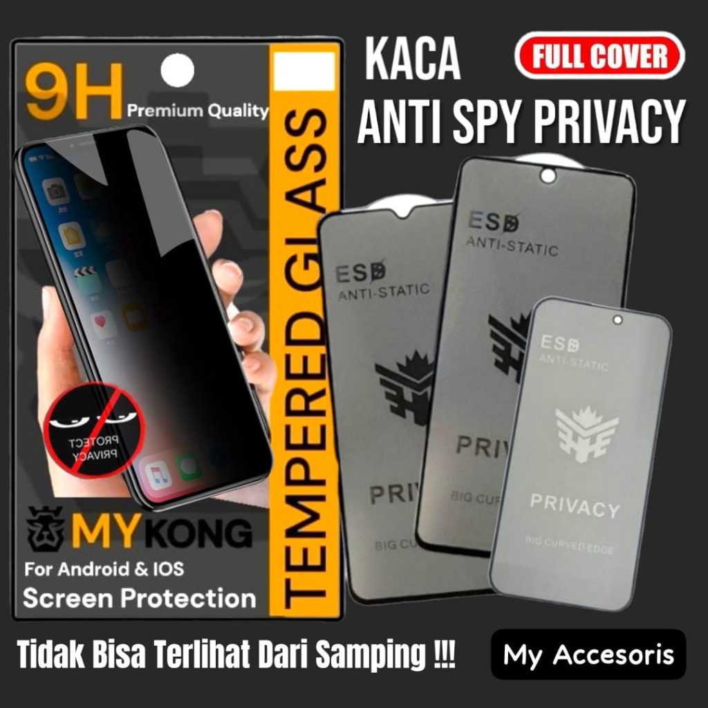 MY KONG Temperd Glass ANTI SPY BLACK SAMSUNG A56 A36 A16 A06 A55 A35 A54 A34 5G A24 A14 A53 5G A33 A
