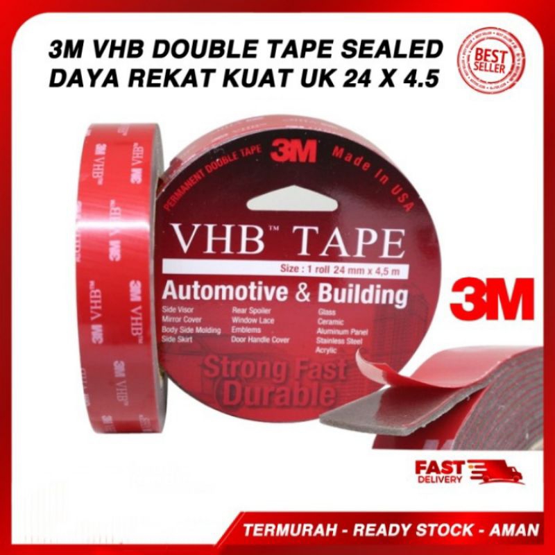 

PEREKAT 3M VHB TAPE DOUBLE TAPE 3M VHB 24MM X 4,5 BESAR ORIGINAL