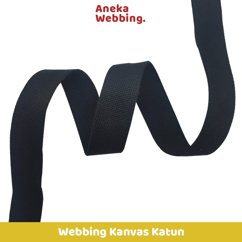 Haute57 1 Rol Webbing Kanvas Katun 3.8 Cm / 50 Yard Ketebalan 1.7 Mm
