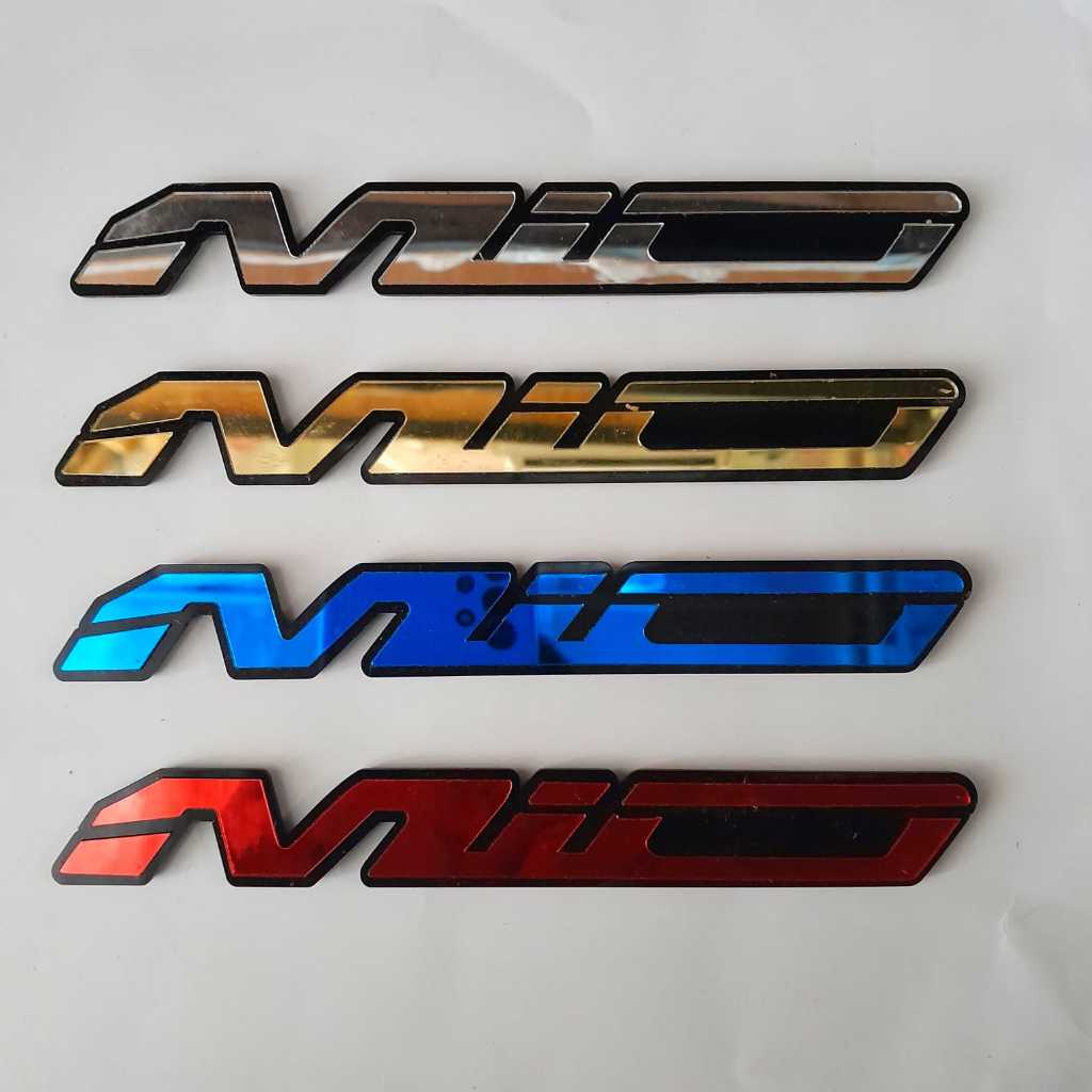 2PCS EMBLEM MIO TIMBUL 3D EMBLEM MIO JEPANG LOGO MIO JAPAN EMBLEM YAMAHA MIO TIMBUL JEPANG LOGO MIO 