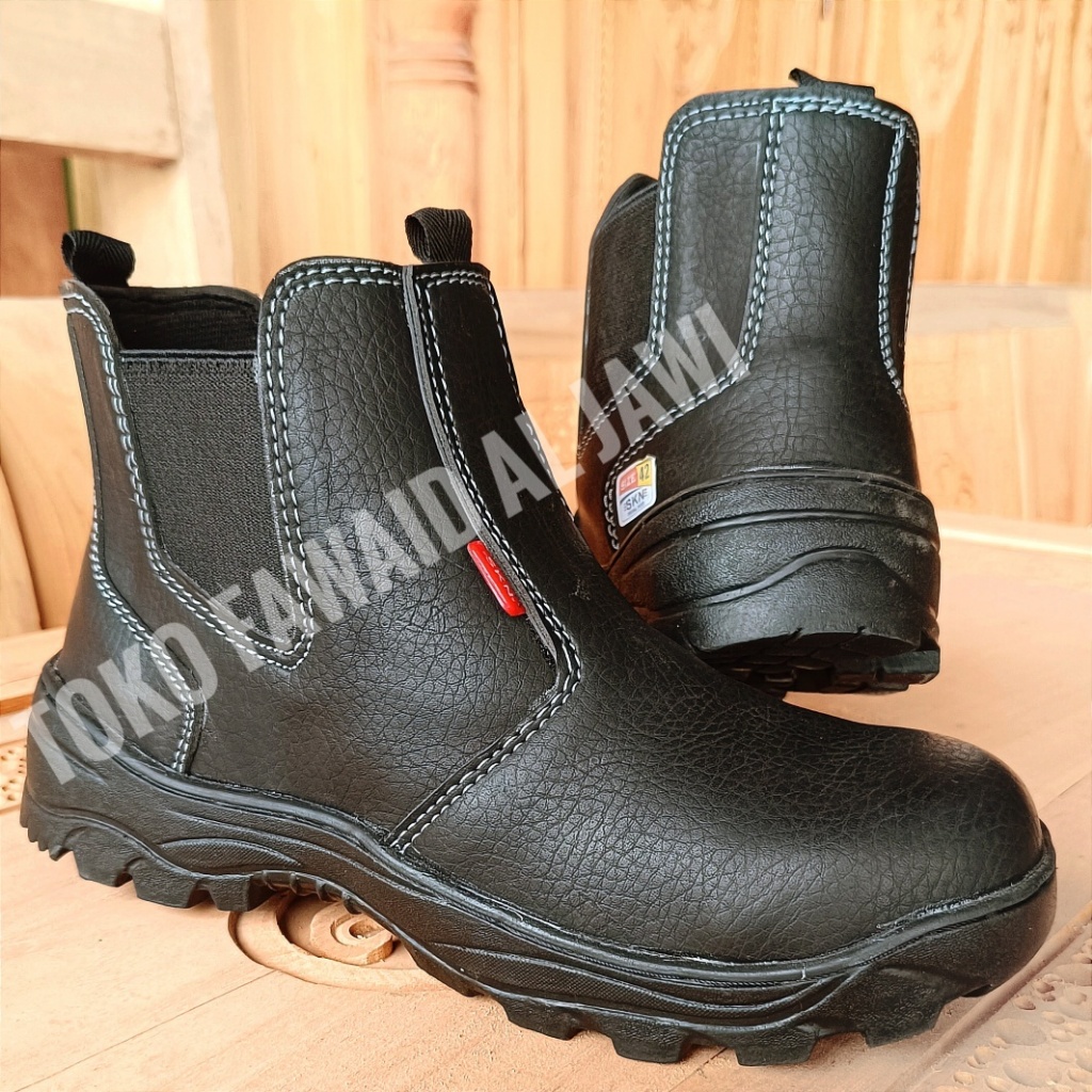 SEPATU SAFETY SLIP ON PRIA KING GREGOR KERJA PABRIK KITCHEN PDL PDH TNI POLISI SATPAM OB POM BENGKEL