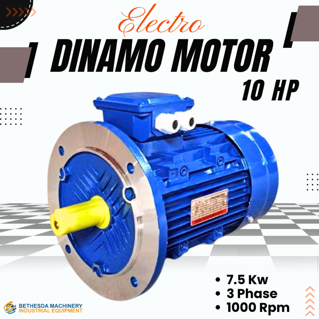 Dinamo 10 HP 7.5 KW 1000 RPM Elektro Motor 3Phase Dinamo Motor 10HP Electrical