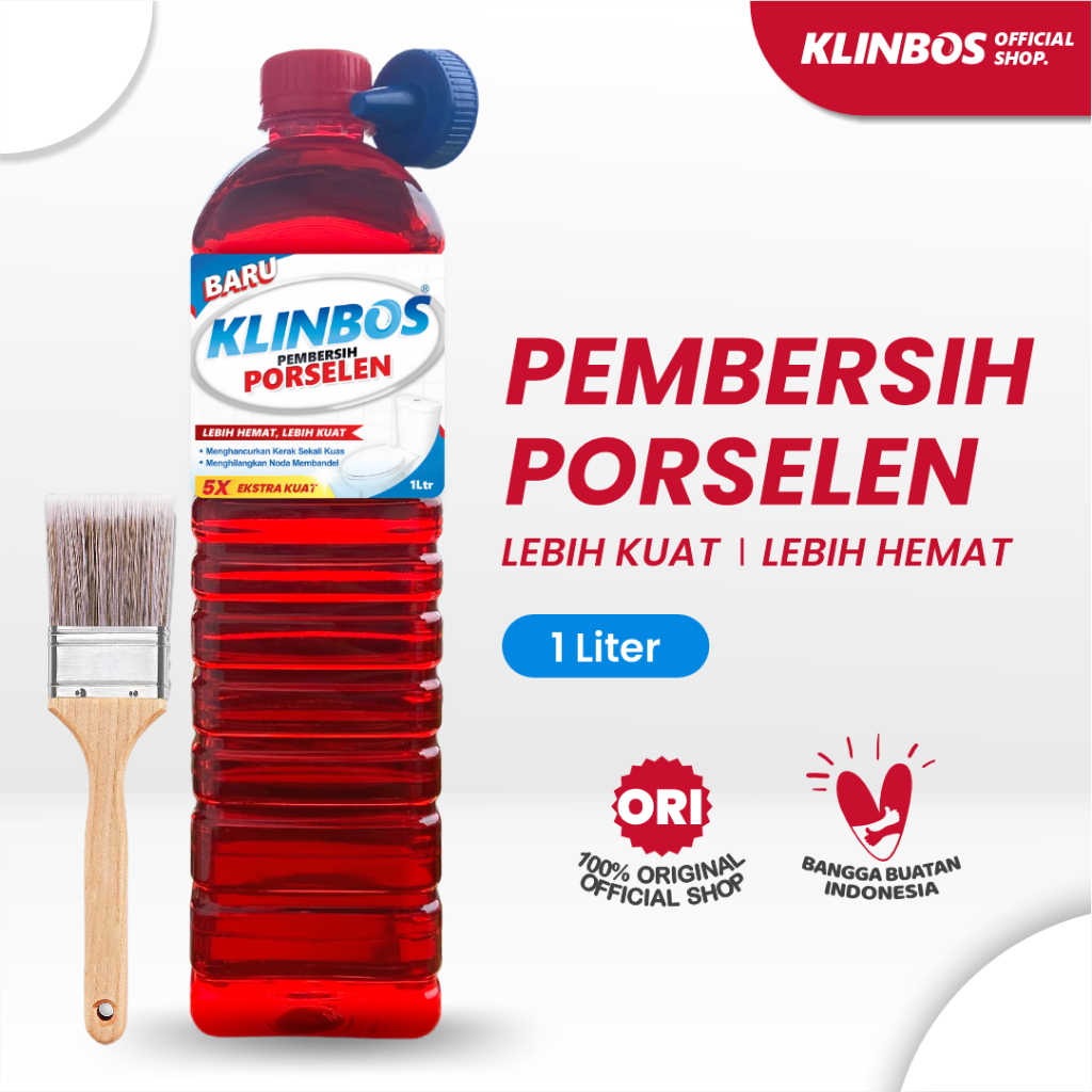 	 KLINBOS PORSELEN 1 LITER Pembersih Kerak Untuk Kamar Mandi Keramik Toilet Kaca WC	