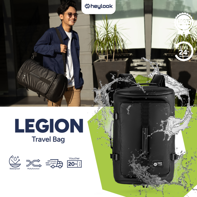 HEYLOOK - Travel bag Pria LEGION TravelBag Tas Gym Duffle Bag Tas Fitnes Tas Futsal Tas Pulang Kampu