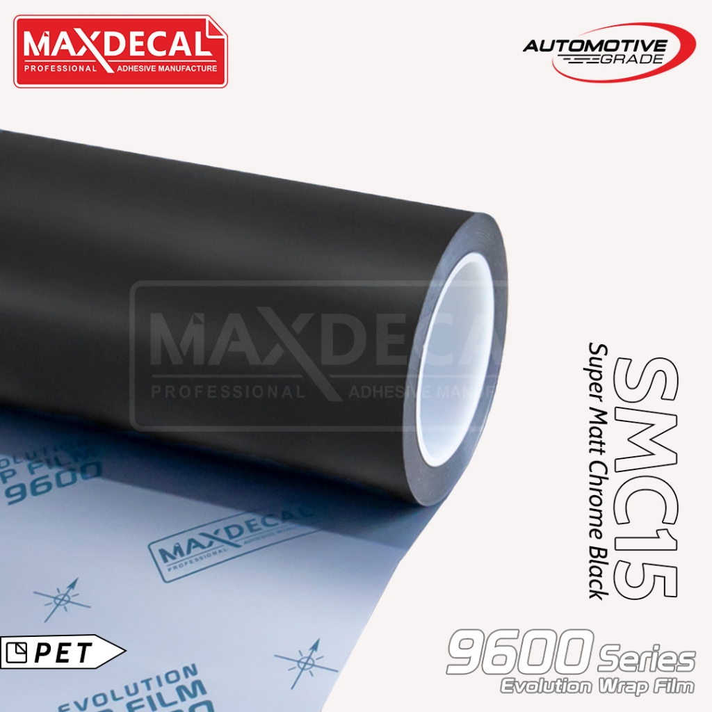 MAXDECAL 9600 SMC15 BLACK Super Matt Chrome Metallic Evolution Wrap