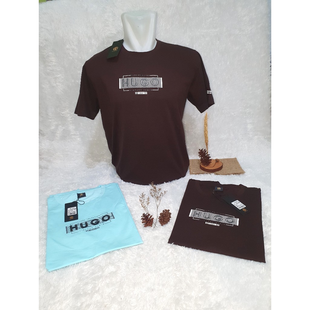 KAOS OBLONG PRIA HUGO SELECTION ORIGINAL  CORAK TIMBUL 244227280