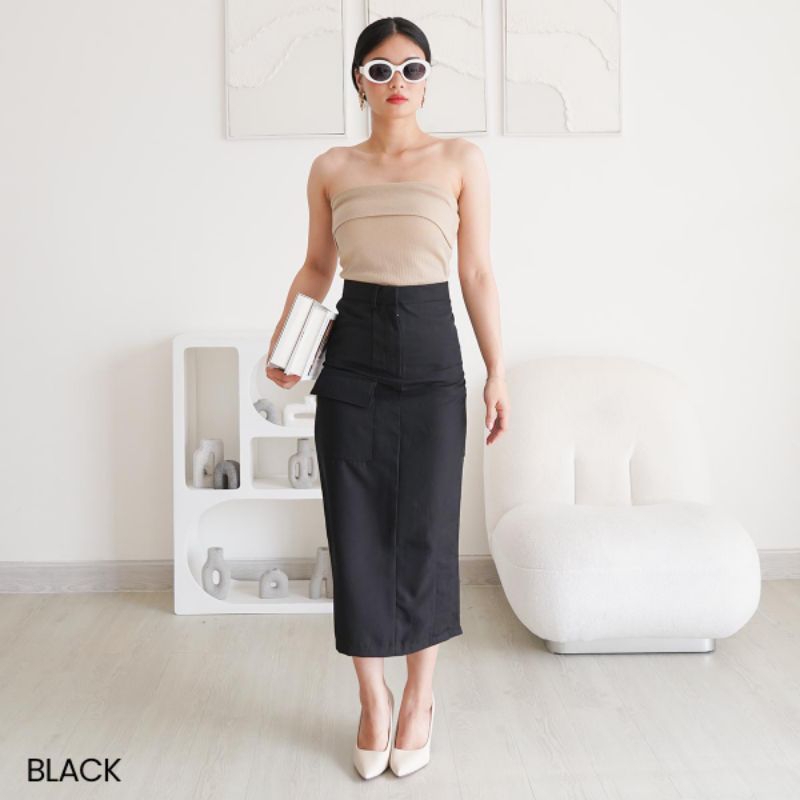 STYLISHONA || Skirt Curve Twill Pone