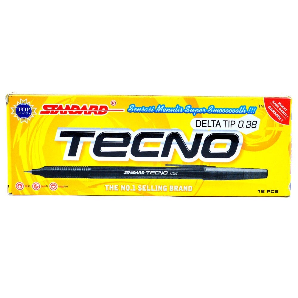 

Ballpoint/ Pulpen/ Pen Standard Tecno Delta Tip 0.38 mm - Hitam